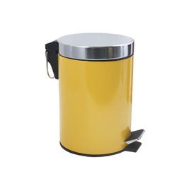 MSV Cosmetic Bin Saffron Yellow Pedal Bin - 3 Litres - with Removable Inner Bucket