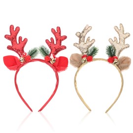FOMIYES 2pcs Elk Antler Headband Christmas Headband Reindeer Antlers Hair Band