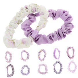 Mikinona 12pcs Floral Hair Ties Ponytail Holders Elastic Hair Ropes Women Bands for Party and Performance