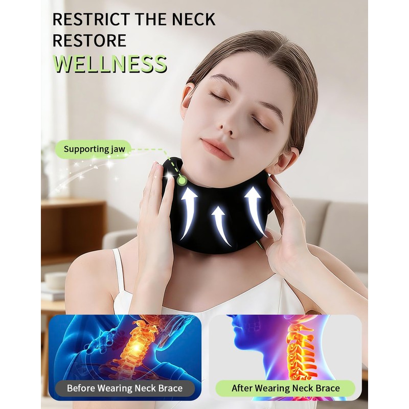 Unisex Foam Cervical Collar,Neck Brace for Sleeping,Relieve Neck Pressure,Suitable for