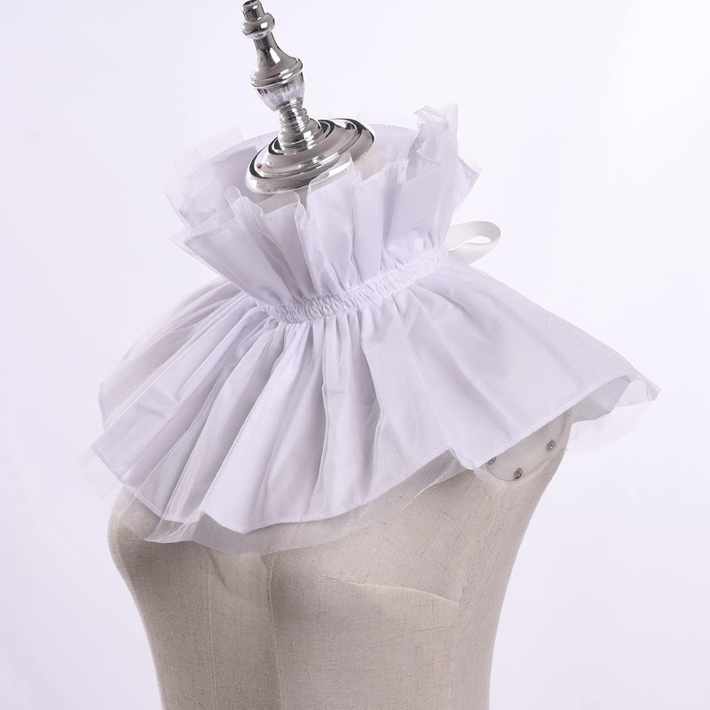 CUNLLY Vintage Renaissance Clown Costume - Detachable White Collar Fancy