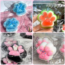 Ruichi Taba Squishy Paw, 4 Pcs Cat Paw Squishy Kit, Stress Relief Toy Taba Squishies Fidget Toys for Kids & Adults, Fufu Squishy Squeeze Stress Sensory Toys