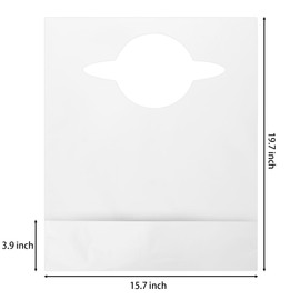 Bekith 200 Pack Disposable Adult Bibs for Eating, Waterproof Plastic Bibs with Crumb Catcher, Single Use Dining Clothing Protectors for Women and Men, 19.7" L x 15.7" W