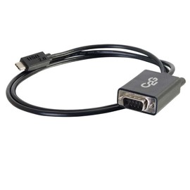 C2G USB Adapter, USB 2.0, USB C to DB9 Adapter Cable, Black, 3.28 Feet (1 Meter), Cables to Go 29470