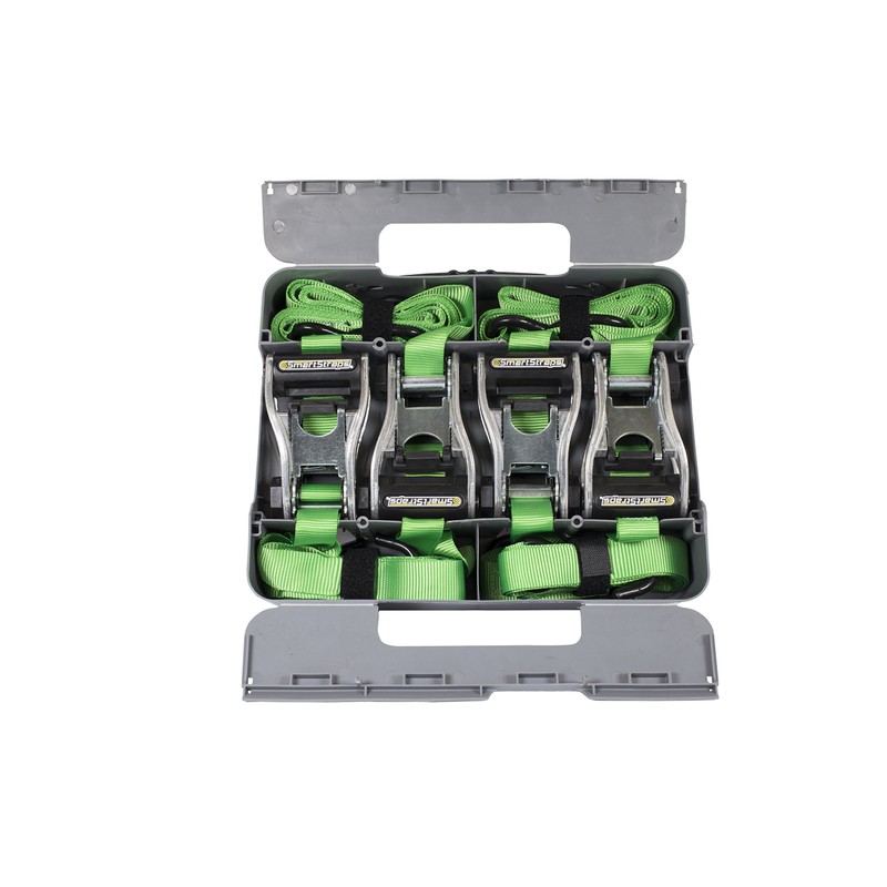 SmartStraps Ratchet Straps - 14ft GRN Premium RatchetX 4pk 1,500lb