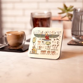 VEVMAX Premium AI Designed Coasters - Ideal for Hot Drinks on Coffee and Dining Tables - Funny, Cool, and Cute Coasters Set - Protect Surfaces Durable and Thick Drink Coasters Mythologys (6-Pack)