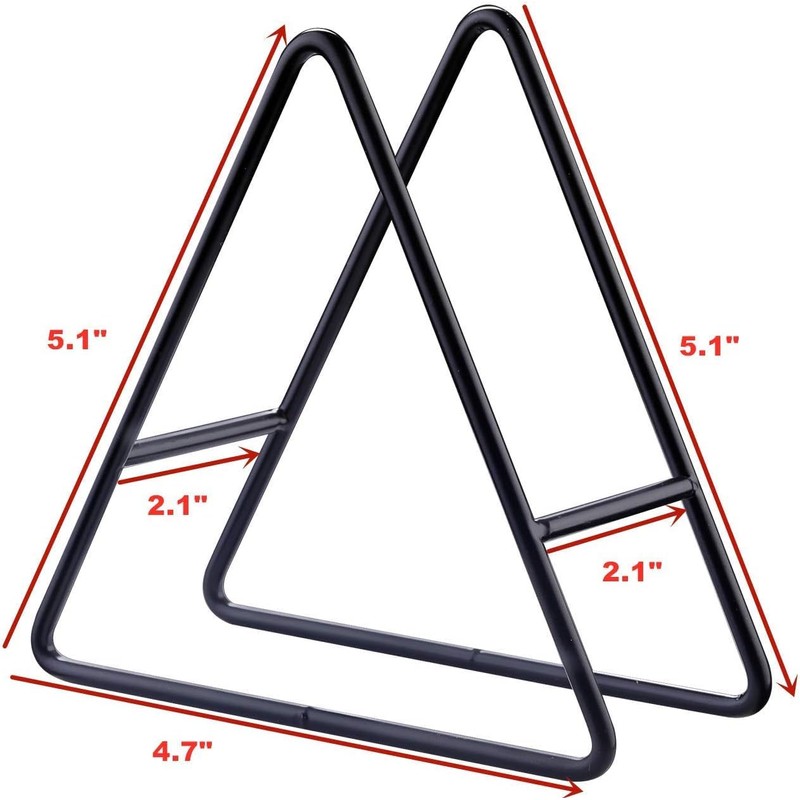 2PC Triangle Coaster Holder Black Iron Metal Holder Storage Caddy
