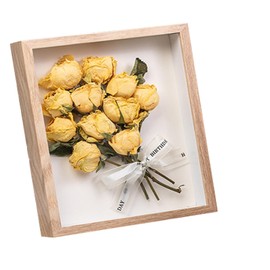 JVHLOV 3D Picture Frame for Filling, 3D Object Frame Wood up to 3 cm, for Objects, Flowers, Wedding Gift or Memorabilia (10 Inches)
