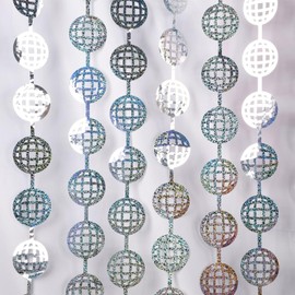 BRAVESHINE Disco Tinsel Curtains Silver, 1 x 2 m Glitter Disco Ball Party Curtain Background for Disco Birthday Christmas New Year's Eve 80s 90s Music Dance Party