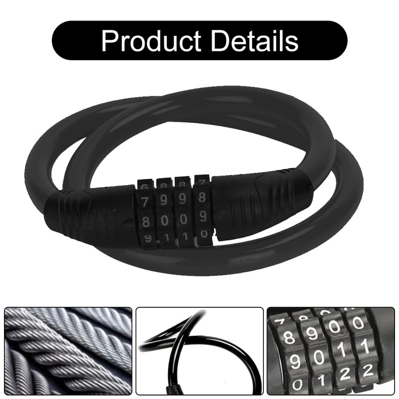 Bicycle lock, combination lock, bicycle 4-digit, pram lock, anti-theft, children's