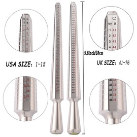 Ring Sizer Measuring Tool Set,Plastic for Gauge Finger Measurement Sizing Mandrel Ring Sizer Tools for Jewelry Sizing Measuring