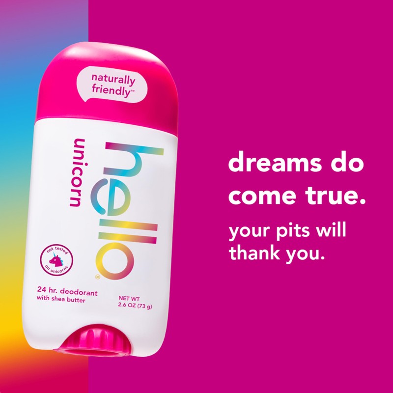 hello Unicorn Deodorant, 24 Hour Odor Protection, No Aluminum +