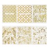 HappyHome Nail Stickers, Just Stick, Gold, Flower, Lace, Botanical, Random,