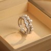 Unbranded 925 Sterling Silver French Style Pearl Cubic Zirconia Ring