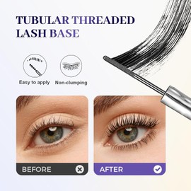 Set de máscara de pestañas Ultimate Length & Curl: voluminizadora y alargadora, para pestañas visiblemente levantadas, fórmula sin grumos, potenciador de pestañas de fibra de seda 4D de larga duración, (2)