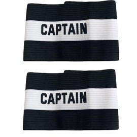 2pcs Captain Armbands Sports Armband 30x8.8cm Nylon Elastic Armband ， for Soccer, Football, Basketball and More - Premium Team Sports Accessories（Black and White） (Black and White)