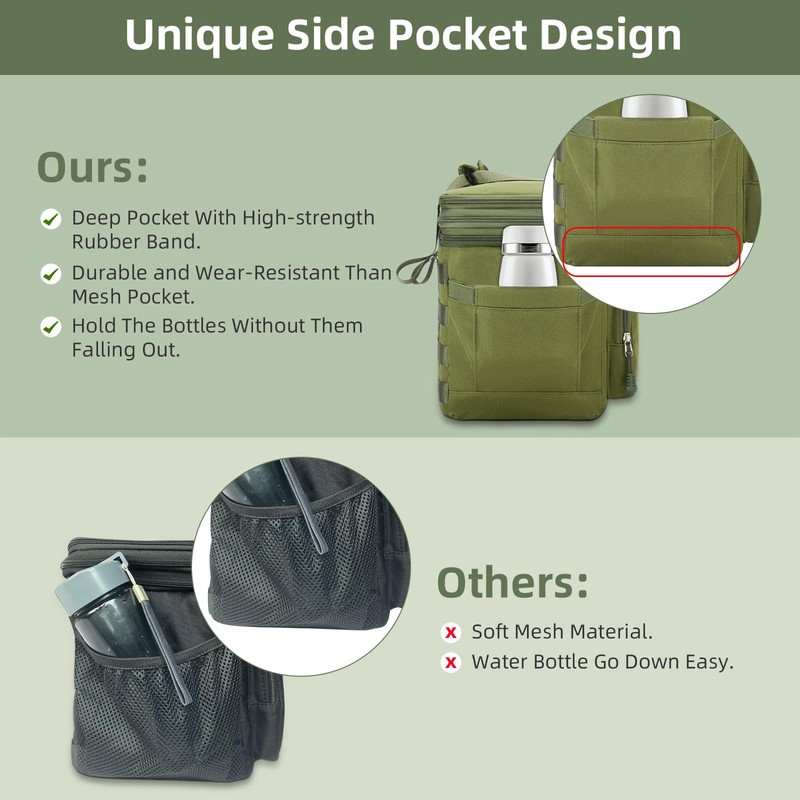 HSHRISH Lunch Box for Men, Large Expandable Tactical Lunch Bag,