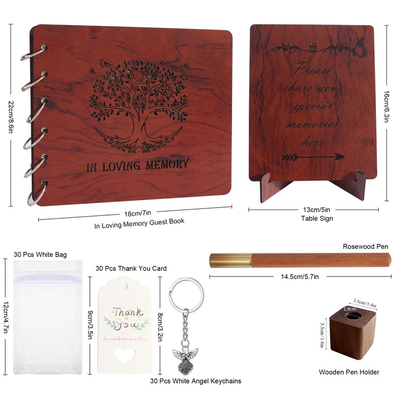 Contid Funeral Guest Book Wooden Guest Books for Memorial Service