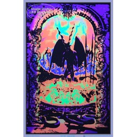 Gates of Hell Purgatory Lucifer Sinners Souls Burning Psychedelic Trippy Blacklight Poster 23x35 inch