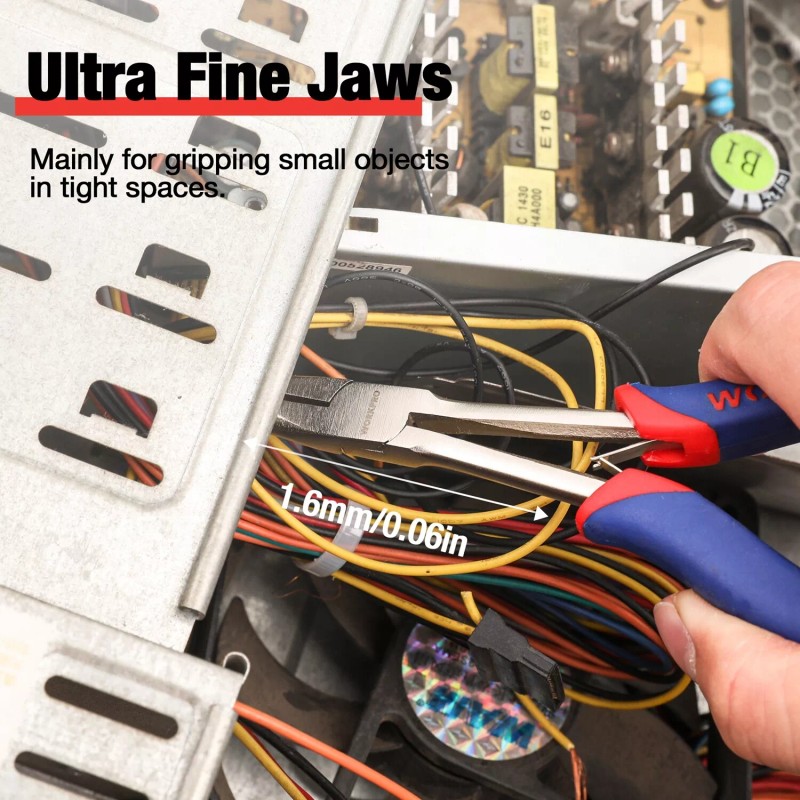 WORKPRO 7-Inch Long Reach Needle Nose Pliers Mini Small Extra