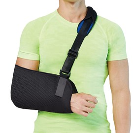 Fasola Arm Sling Shoulder, Adjustable Arm Strap with Breathable Mesh for Men and Women, Shoulder Loop for Broken Wrist, Elbow, Arm, Dislocated Shoulder - S
