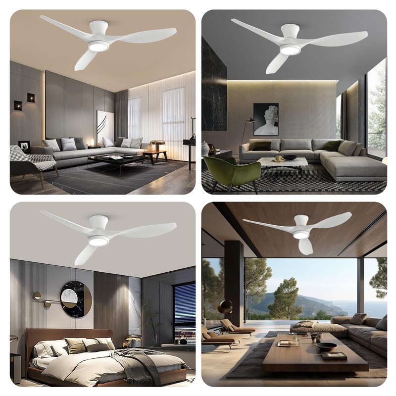 TALOYA 52 inch Ceiling Fans with Lights Remote Control, Modern