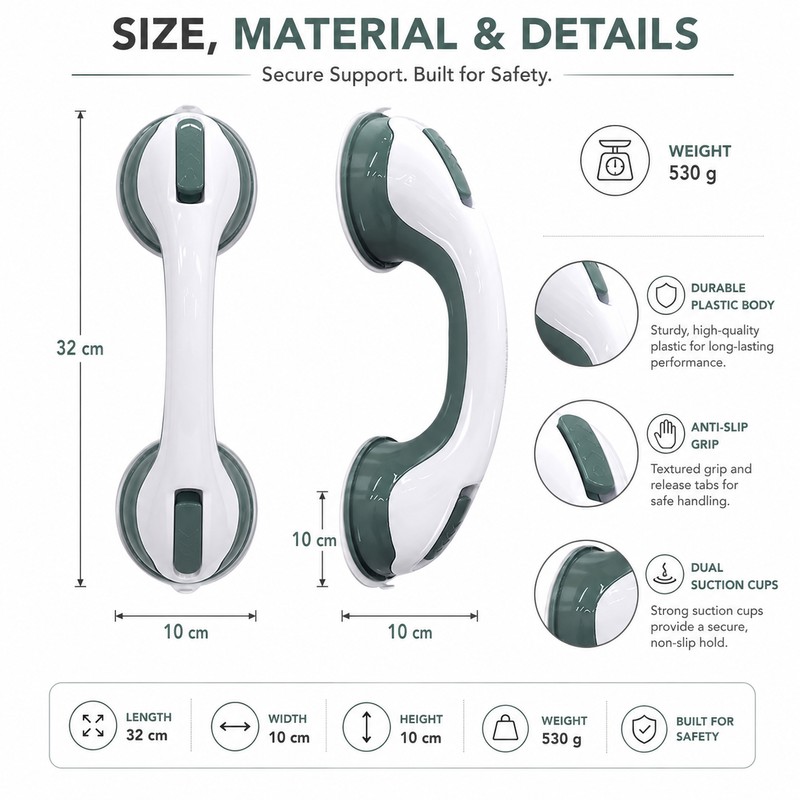 Suction Shower Grab Bar for Bathroom Support – Tool-Free Safety