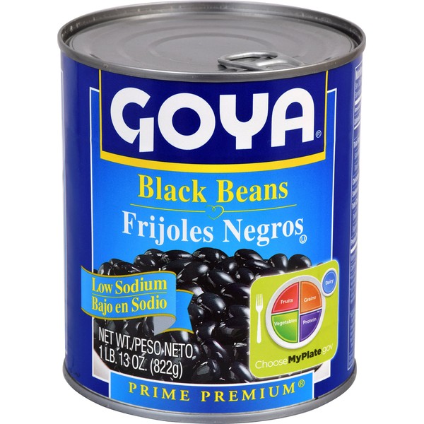 Goya Foods Low Sodium Black Beans, 29 Ounce (Pack of 12)