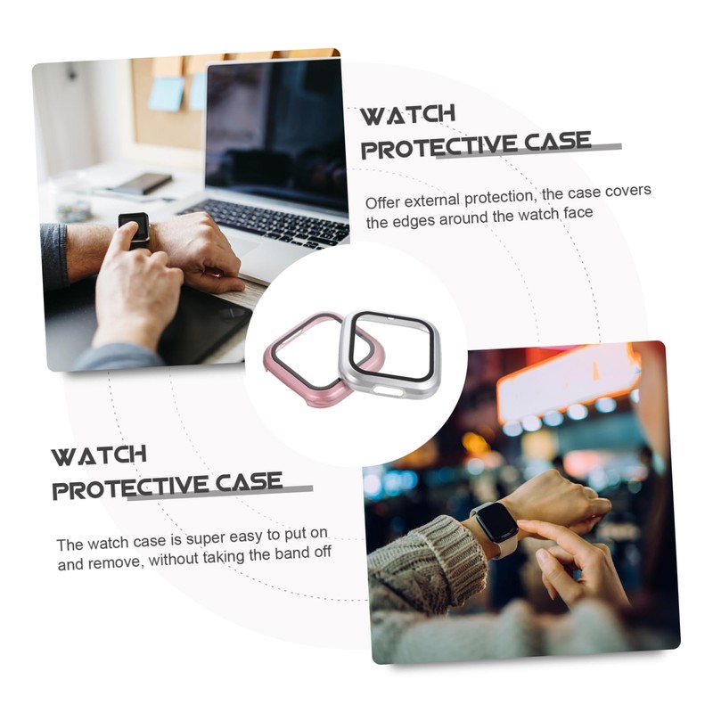 jojofuny 3sets Watch Screen Protector Anti-Scratch Smartwatch Shell Full Access