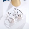 Pearl Hoop Earrings Sterling Silver Pearl Earrings Drop Pearl Leverback