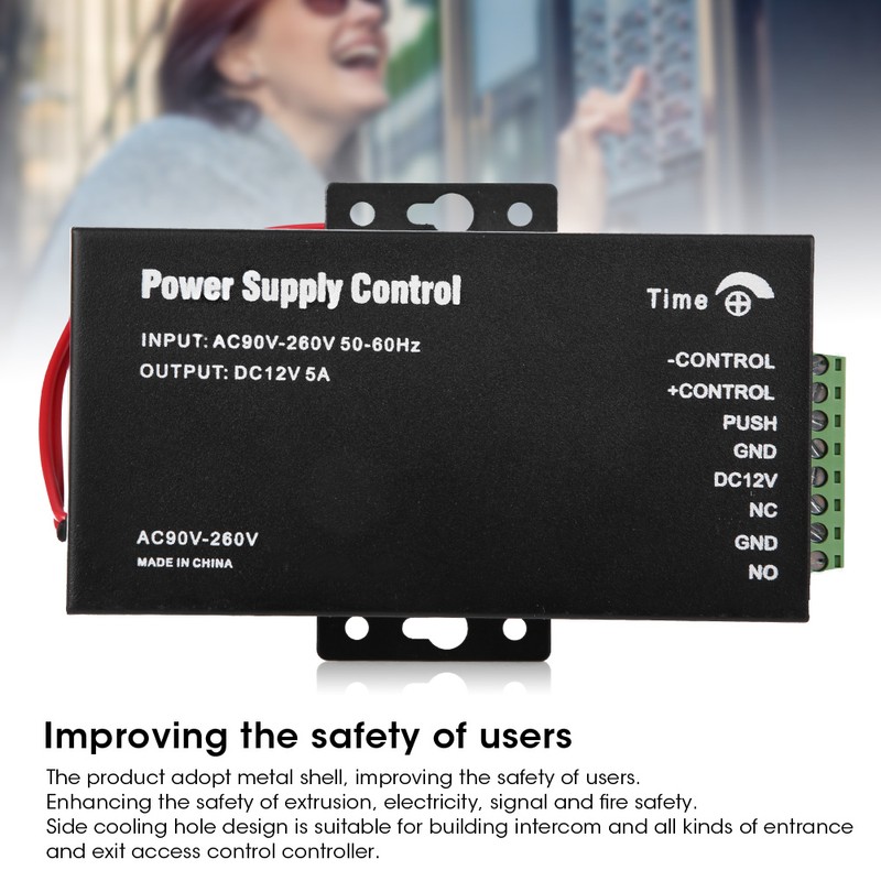 Power Supply Control Backup Battery Port for Door Access Office