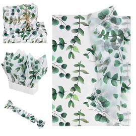 30PCS Tissue Paper for Wrapping Gifts, 20 * 14 Inch Green Leaf Tissue Paper Sheets for Packaging Green Tissue Paper for Wedding Birthday Baby Shower Party Favor, Gift Bag Box Packaging, DIY