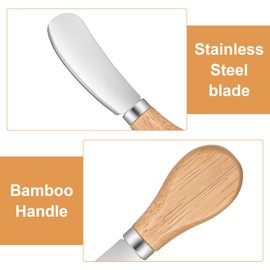25Pcs Cheese Spreader Knives Set - 4.8 Inch Stainless Steel Butter Spreader Knives with Wooden Handle, Bulk Small Cheese Knife Spreaders for Charcuterie Board, Sandwich, Appetizers Spreading Utensi
