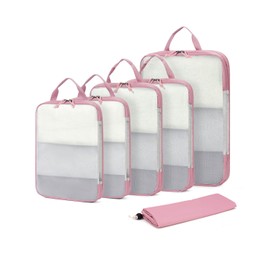 ECOHUB - Juego de 6 cubos de embalaje de compresión para viajes, maletas organizadoras con cierre YKK, cubos de embalaje compresibles para llevar y equipaje, ultra resistentes a desgarros, ligero,