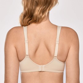 Delimira Ladies’ Minimizer Bra, Large Sizes, Unlined Full Cups with Underwire, Smooth Cups - beige plain, size: 75D
