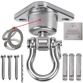 WWFFEN Heavy Duty Swing Hanger Bearing, 360° + 180° Swing Hooks Stainless Steel Heavy Duty Hooks for Hanging, 680 kg Capacity Hammock Swing Chair Playground Yoga Sandbag Porch Swing