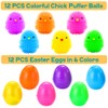 LUKBERA 12pcs Easter Eggs Filled Chick Puffer Balls for Easter