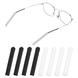 Qianyu 4 Pairs Silicone Glasses Ear Cushion Eyeglasses Temple Tips Sleeve Soft Elastic Glasses Pads Anti-Slip Eyeglasses Ear Grips Comfortable Eyeglass Arm Cushion for Men Women Eyeglass Accessories