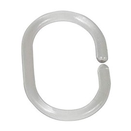Wenko 19190100 Shower curtain rings, small, set of 12, oval, Plastic, Transparent