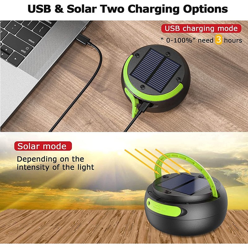 LED Camping Lamp GlobaLink Foldable Solar Camping Lantern Energy Bank