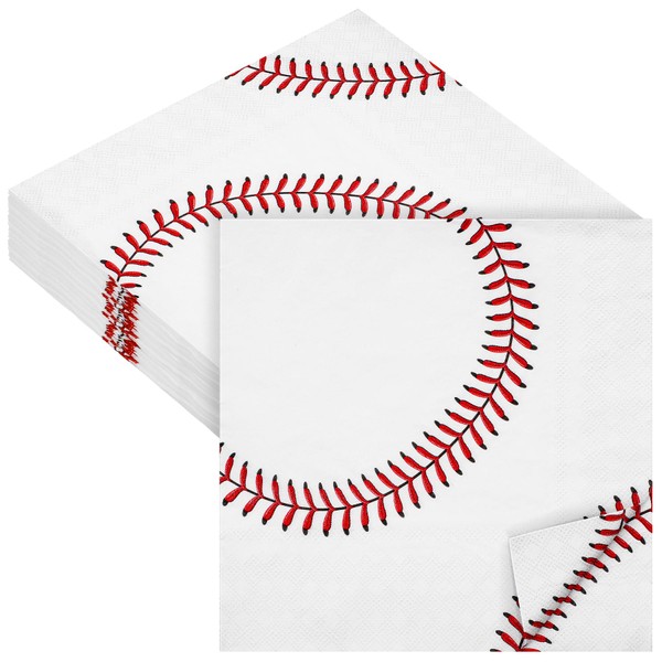 Aodaer Aodaer 48 Pieces Baseball Napkins - 13 x 13
