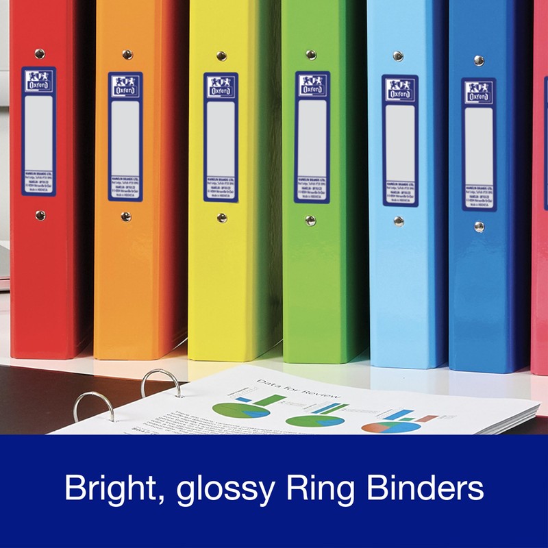 Oxford Premium A4 Ring Binder, Yellow Single Folder, 25mm Capacity