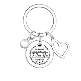 MADHAHEFU Couple Gifts Inspirational Keychain Gifts for Boyfriend Girlfriend Birthday Keyring I Hope You Believe in Yourself As Much As I Believe in You Jewellery Valentine's Day Gifts (To my king)