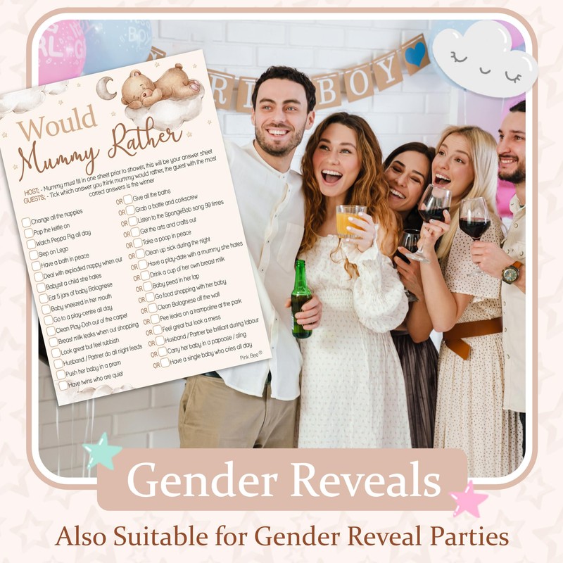 Pink Bee Parties - Would Mummy Rather Baby Shower Game