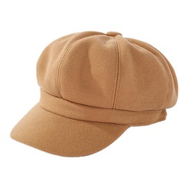 Redwestmelon Women's Newsboy Cap Retro Plaid Octagonal Hat Outdoor Sun Hats Painter Beret Sunscreen Hats Painter Tour Cap Camel