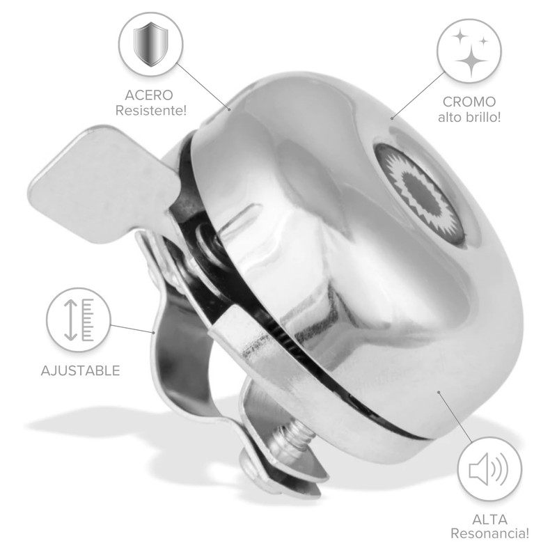 Simplbikes Timbre Campana Bicicleta Ring Ding Alto Volumen Cromado