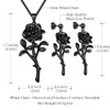 beautlace Rose Necklaces/Stud Earrings Sets Black Gun Plated Flower Jewelry