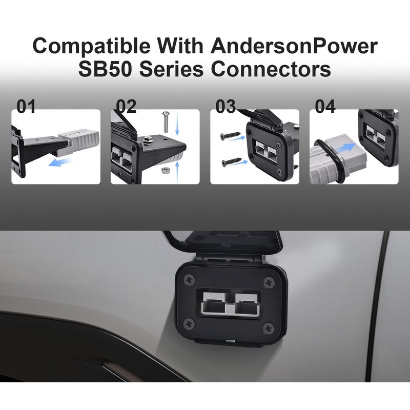4PCS 50A Anderson Plug 12-6 AWG 12V-36V for Car RV