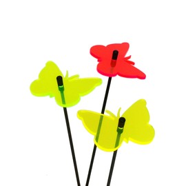 Sun Catcher Garden Decor Ornaments Butterfly Set of 3 Decorative Garden Stakes, 25cm/10'' high Outdoor Yard Accessory, Fun Gardeners Gift, Colour:red/yellow/green