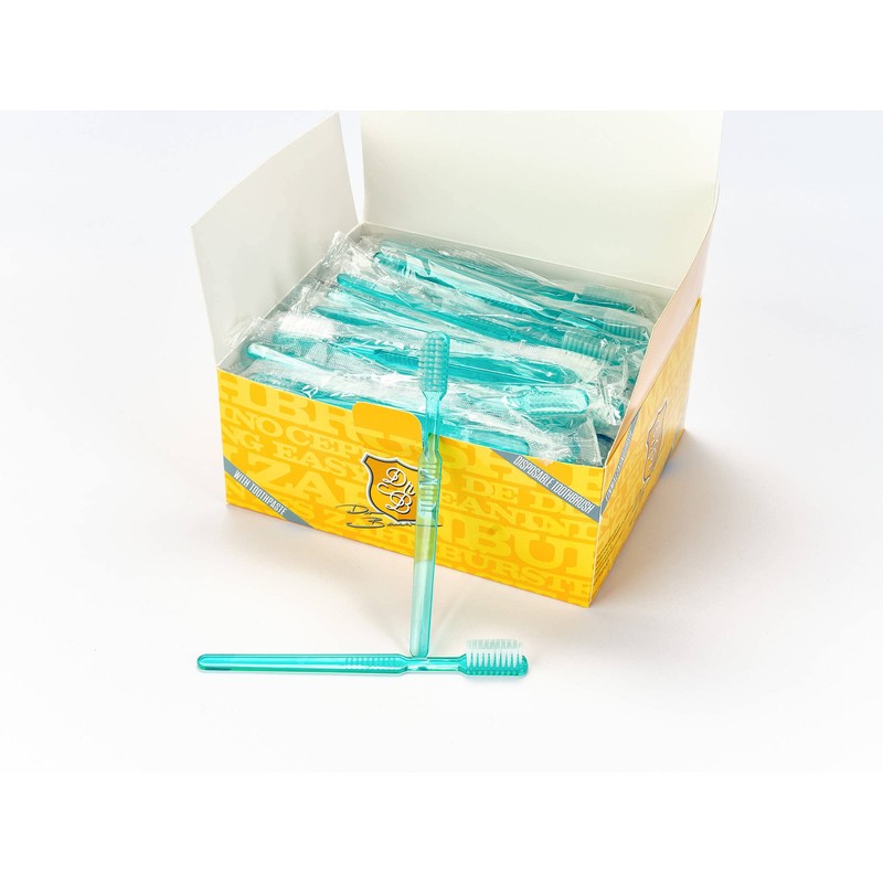 Dr. Bauer ́s Disposable Toothbrushes with Toothpaste Pack of 100